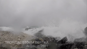 Bertha waves in slowmo hitting shores of Tortola at Nanny Cay