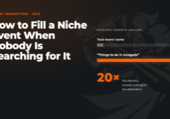 Graph showing zero-search-volume event growth via destination content marketing strategy